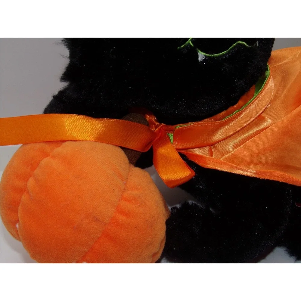 Halloween Black Cat Pumpkin Plush Animated Sings Moves to Black Magic Woman Song